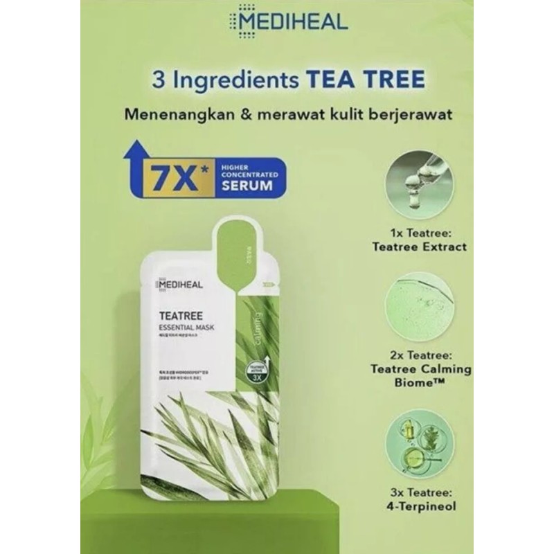 MEDIHEAL Tea Tree Essential Mask 10-PACK (WITH or WITHOUT Box)