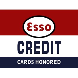 Esso Standard Oil, ESSO Gasoline Station NEW METAL SIGN: Credit Cards Honored