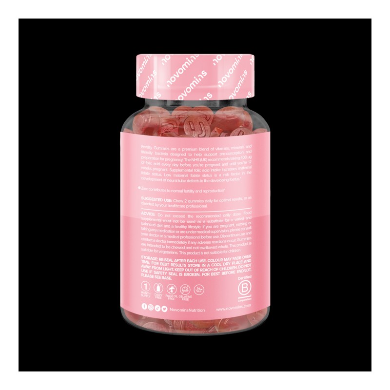 Novomins Fertility Peach-Flavoured 60 Gummies