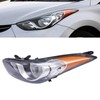 CRYBY Headlights Fit for Hyundai Elantra 2011-2013, Halogen Headlamps Left