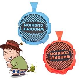 SIRLOMU Pack of 2 Retro Fart Cushions Pups Gag Joke Item Party (Red, Blue)