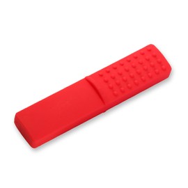 Chewy Oral Tubes Tough Bar for Kids with Autism, Biting Needs,Sensory Chew Toys,Soothe Sore Gums,Oral Motor Chewy Teether Made from Food Grade Silicone Safety (1 pcs red)