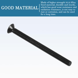 QUARKZMAN M3 x 40 mm Hex Socket Flat Head Countersunk Screws x 20 Pieces 10.9 Alloy Steel Socket Head Cap Screws for Machinery and Furniture, [Black]