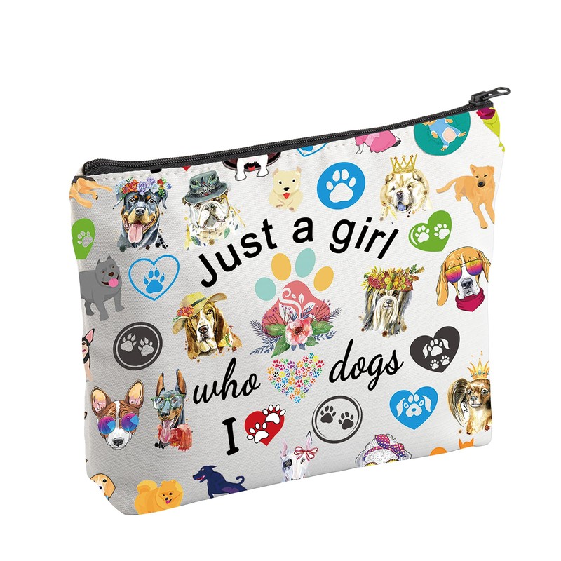 Just a Girl Who Loves Dog Cosmetic Bag Funny Puppy