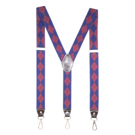 Romanlin Suspenders for Men with Hooks on Belt Loops Adjustable Elastic Floral Print Tuxedo Suspenders for Groomsmen