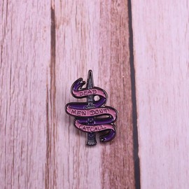 Dead Men Don't Catcall Feminist Women's Rights Humor Funny Feminism 1.25" Enamel Pin Badge, 1.25 Inches, Enamel, enamel