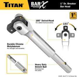 Titan Bar-X 61009 1-Inch Drive Breaker Bar Head