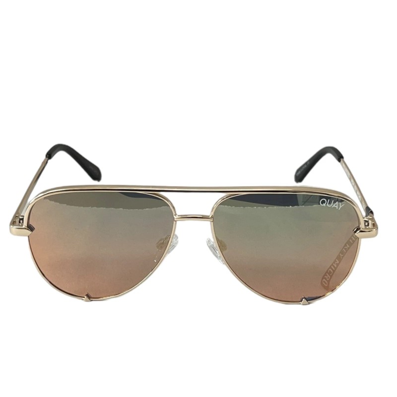 Quay Australia High Key Micro Sunglasses Medium Gold Polarized