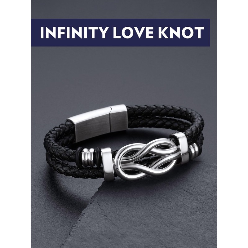 Bandmax Inspirational Gifts Bracelets for Men with Encourage Message Black