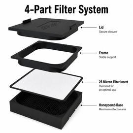 Hazh Vac Small 20 x 5.8 cm - Vacuum Filter Press & Liquid Extractor - Honeycomb Filter System Made of PETG - Includes 25 Micron Nylon Mesh Filter (Large)