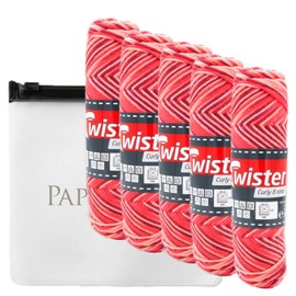 Colour Gradient Yarn Crochet Yarn Cotton Yarn Knitting Crochet Crafts 5 x 50 g Colour 103 Red with Zip Bag