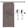 SMARTSTANDARD 6.6 Feet Brushed Nickel Barn Door Hardware Kit-Heavy Duty