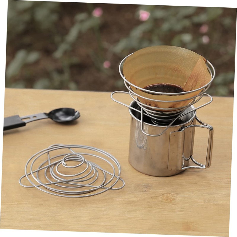 LALAFINA 1Pc Stainless Funnel Drip Stand with Filter Cup for