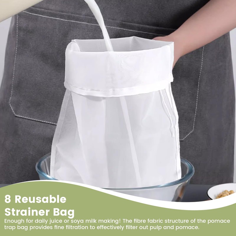 Pack of 8 Nylon Nut Milk Bags, Cheese Cloth Bags