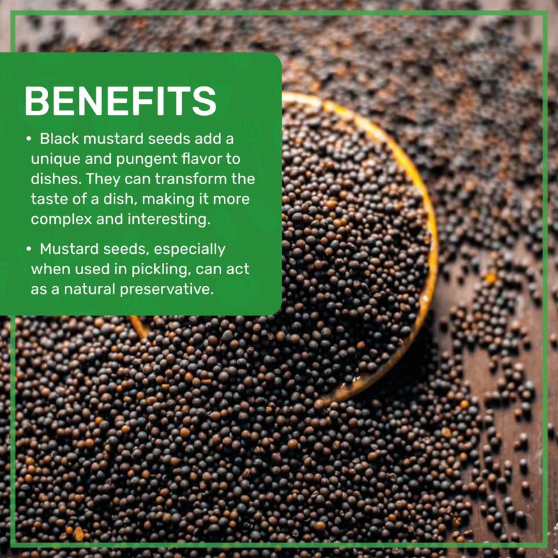 Jiva Organics Organic Black Mustard Seeds 7oz - Non-GMO, Gluten