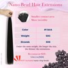 Moresoo Nanoring Real Hair Extensions, 60 cm, Black, Stylish Invisible