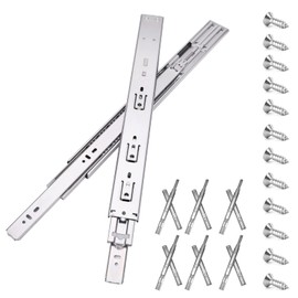 10 inch Soft Self Close Drawer Slides 6 Pairs (12pcs) Full Extension Ball Bearing 3 fold Full Stretch Side Mount Drawer Slides 100 LB Capacity Drawer Slide 10" Silver