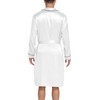 SWOMOG Men's Silk Satin Bathrobe with Shorts Set Pocket Front