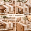 Boho Table Runner for Dining Room Decor – Cream &