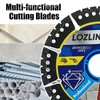 LOZLIN 3PCS 4.5" Multi-Material Cutting Blades - Dry Cut Metal,
