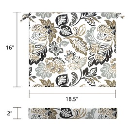 LVTXIII Outdoor Chair Cushions 18.5"x16"x2" Pack of 4, Water-Repellent Square Corner Memory Foam Seat Cushions with Ties for Garden Patio Furniture, Dailey Tan