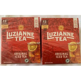 Luzianne 2 Boxes Luzianne Unsweetened Iced Tea, Single Serve Pods, Gallon Size,12 per box