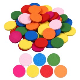 150 Pieces Round Wooden Pieces Colourful Discs Learning Tools Wood Confetti - Colourful Wooden Slices High Quality for Creative Games and DIY Projects
