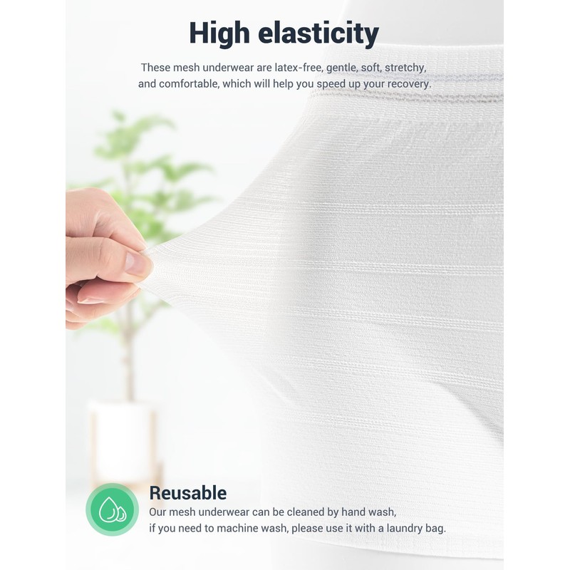 Mesh Postpartum Underwear 3 Pack High Waist Reusable Post Bay
