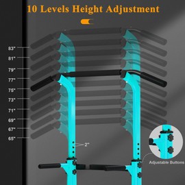 DlandHome Power Tower Dip Station Pull Up Bar for Home Gym Pull Up Bar Station Workout Equipment, Strength Training Fitness,Blue