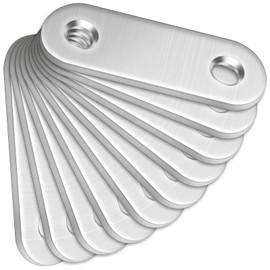 10 Pcs Straight Brackets (50 x 16 x 2mm), Bolatus Stainless Steel Mending Plates Connecting Plates Flat Straight Brace Brackets with Holes Metal Joining Plates for Wood