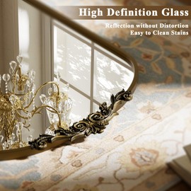 BEAUTYPEAK 56"x21" Arch Mirror Full Length, Traditional Vintage Ornate Baroque Mirror, Hanging or Leaning for Entryway/Bathroom/Fireplace/Bathroom, Bronze