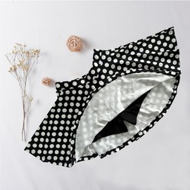 THHGPO Women's Casual Basic Skirts Flared Skater Mini Skorts A Line Elastic Waist Skirt with Built-in Shorts Black White Dot S