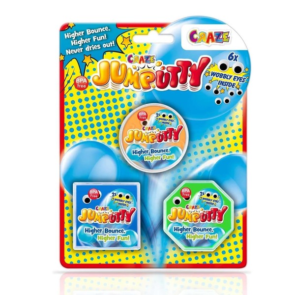 CRAZE JUMPUTTY Jumping Dough, Bouncy Clay, Colourful Children's Clay, Modelling