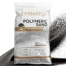 40 Pound Midnight Black DOMINATOR Polymeric Sand with Revolutionary Ceramic Flex Technology for Stabilizing Paver Joints/Gaps, 1/8” up to 4”, Professional Grade Results