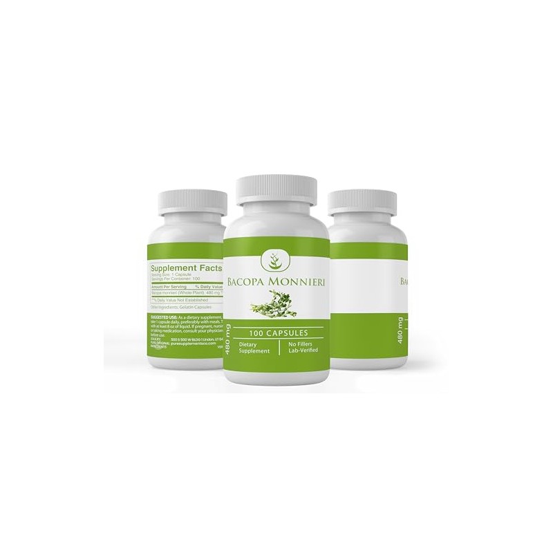 Pure Original Ingredients Bacopa Monnieri, (100 cápsulas) 100 puro, sin