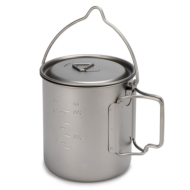 450ml 750ml Cup Set Ultralight Titanium Cup Hanging Pot Set