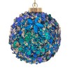 Peacock Glittered Sequin Ball Ornament 100mm