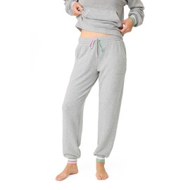 P.J. Salvage Women's Peachy Party Courtside Banded Pant, Dark Heather Grey