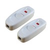 2 PCS On/Off Inline Cord Switch with Red LED Indicator,