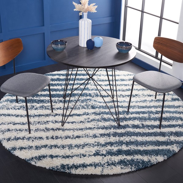 SAFAVIEH Hudson Shag Collection Area Rug - 7' Round, Ivory