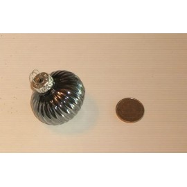 Unbranded Glass Christmas Mini Ornaments Blue Crystal Round Finial Star Balls 1  3/8"  6pc