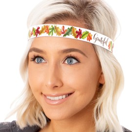 Hipsy Adjustable Non Slip Autumn Fall Thanksgiving Headband for Women Girls & Teens (Autumn Grateful)
