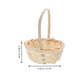 Happyyami 20Pcs Mini Basket Miniature Mini Woven Baskets with Handles Flower Girl Basket Handmade Rustic Woven Storage Basket Wedding Woven Basket for Wedding Home