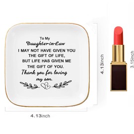 Svnntaa Daughter in Law Gifts from Mother in Law, Jewelry Dish Ring Trinket Dish for Daughter in Law Birthday Valentines Mother's Day Christmas Wedding Gift