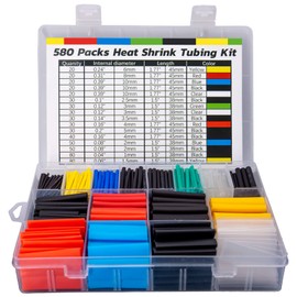 ASHINER Heat Shrink Tubing Kit - 580Pcs EVA Material in 6 Colors and 11 Sizes - Ideal for Electrical Insulation, Repairs, and Wire Connectors with User-Friendly Design and Storage Case