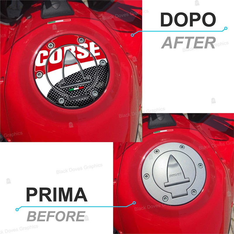 BLACK DOVES GRAPHICS 3D sticker Protection compatible with tank cap