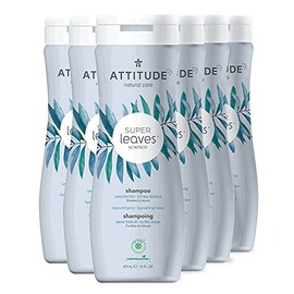 ATTITUDE Hair Shampoo, EWG Verified, Plant- and Mineral-Based Ingredients, Vegan and Cruelty-free Beauty and Personal Care Products, Unscented, 16 Fl Oz (Pack of 6)