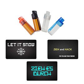 M&M Smartek Large Baller's Bottle with Spoon with Card (Pull & Hack, Pull it through, Let it Snow, Weekend) for Snuff | Snuff Set | Doser | Scoop | Dispenser (Set 13)