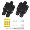Helunsi 2 Pcs Waterproof Junction Box 3 Way, IP68 External