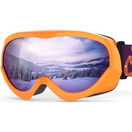 OutdoorMaster Kids Ski Goggles - Helmet Compatible Snow Goggles for Boys & Girls with 100% UV Protection - VLT 30%